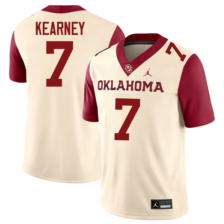 Zion Kearney Oklahoma Sooners Jersey,Oklahoma Sooners Football Uniforms,Jersey-Cream